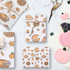 Pumpkin Pie Wrapping Paper Sheets