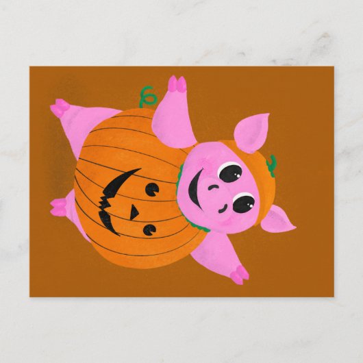 Pumpkin Pig Briefkaart (Voorkant)