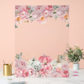  Pumpkin Pink Floral Baby Shower Welcome Sign (Mariage)