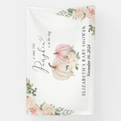 Pumpkin Pink Floral Baby shower Welkom Spandoek (Verticaal)