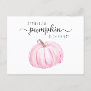 Pumpkin Pink Waterverf Baby Girl Shower by Mail Uitnodiging Briefkaart