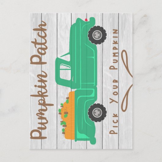 Pumpkin-pleister met Boerderij Vrachtwagen voor He Briefkaart (Voorkant)