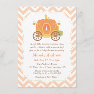 Pumpkin Princess Carriage Baby Shower-uitnodiginge Kaart