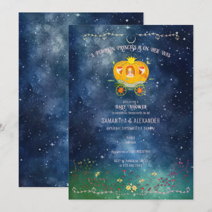 Pumpkin Princess Enchanted Forest Girl Baby shower Kaart