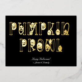 "Pumpkin Prowl" Halloween Typografie Folie Uitnodiging