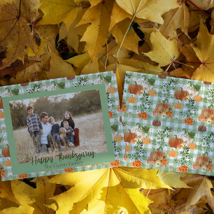 Pumpkin Pset Thanksgiving Foto Holiday Kaart