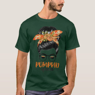 Pumpkin Queen Pumpkin Messy Bun Herfst Autumn Beda T-shirt