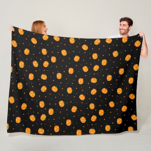 Pumpkin Rain Fleece Blanket (In situ)