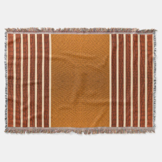 Pumpkin & Rust Exotic Faux Snake Leather Line Art Deken