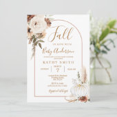 Pumpkin Rustic Floral Boho Arch Herfst verliefd op Kaart (Staand voorkant)