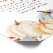 Pumpkin Rustic Floral Night Diapers Sign Poster (Hoek)