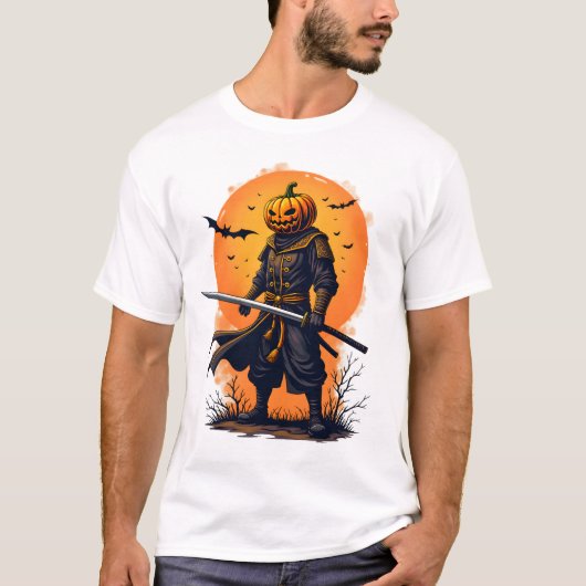 Pumpkin Samurai � Halloween Warrior T-Shirt (Devant)