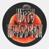 Pumpkin Scare-Wht Ronde Sticker (Voorkant)