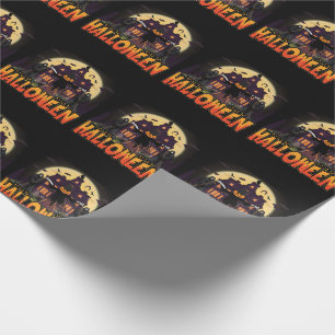 Pumpkin Scary House, Halloween Cadeaupapier