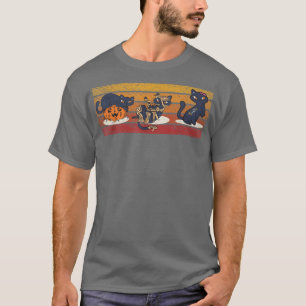 Pumpkin Scary Zombie Black Cats Creepy Halloween K T-shirt