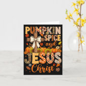 Pumpkin Sce And Jesus Christ Funny Fall Christian Kaart (Gele Bloem)