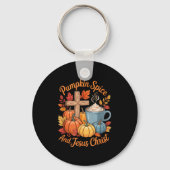 Pumpkin Sce And Jesus Christ Funny Fall Christian Sleutelhanger (Voorkant)