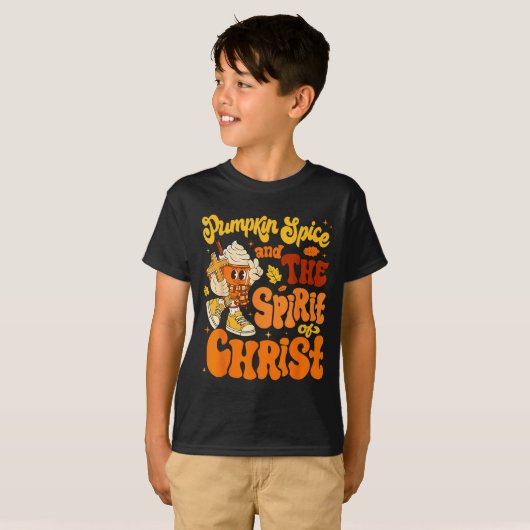 Pumpkin Sce And Jesus Christ Funny Fall Christian T-shirt (Voorkant volledig)