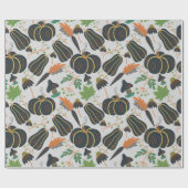 Pumpkin seamless pattern carrot black and white cadeaupapier (Vlak)