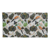 Pumpkin seamless pattern carrot black and white kussensloop (Achterkant-Rechts)