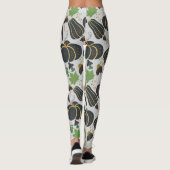 Pumpkin seamless pattern carrot black and white leggings (Achterkant)