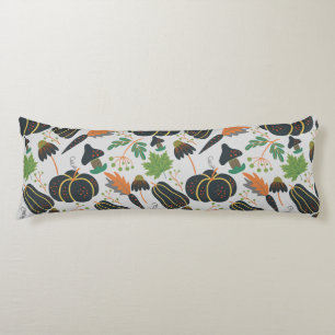 Pumpkin seamless pattern carrot black and white lichaamskussen