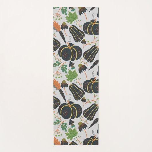 Pumpkin seamless pattern carrot black and white yogamat (Voorkant)
