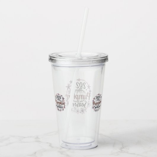 Pumpkin Season 2025 – Elegant Autumn Acrylic Tumbl Acryl Drinkbeker (Achterkant)