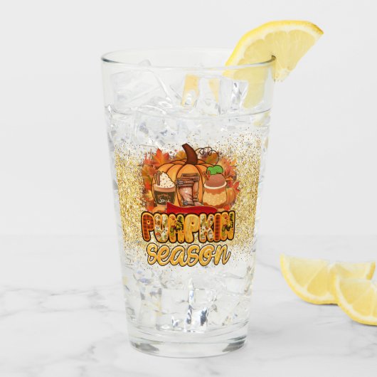 Pumpkin Season Autumn Customize Glas (Achterkant ijs)