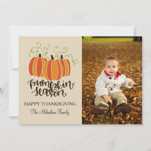 Pumpkin Season Happy Thanksgiving Photo Feestdagenkaart