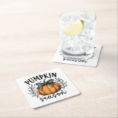 Pumpkin Seizoen Herfst Thanksgiving Party Vierkante Kartonnen Onderzetter (Insitu)