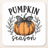 Pumpkin Seizoen Herfst Thanksgiving Party Vierkante Kartonnen Onderzetter (Voorkant)
