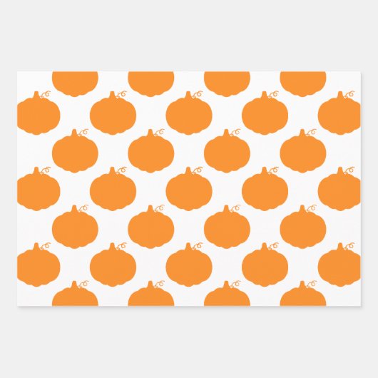 Pumpkin Silhouette Pattern Inpakpapier Vel (Voorkant 3)