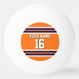 Pumpkin Sinaasappel met Navy White Stripes Team Je Pingpongballen