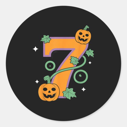 Pumpkin Six Seven 67 Matching 7 Halloween Couple Ronde Sticker (Voorkant)