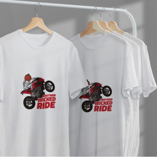 Pumpkin Skeleton Bike T-shirt