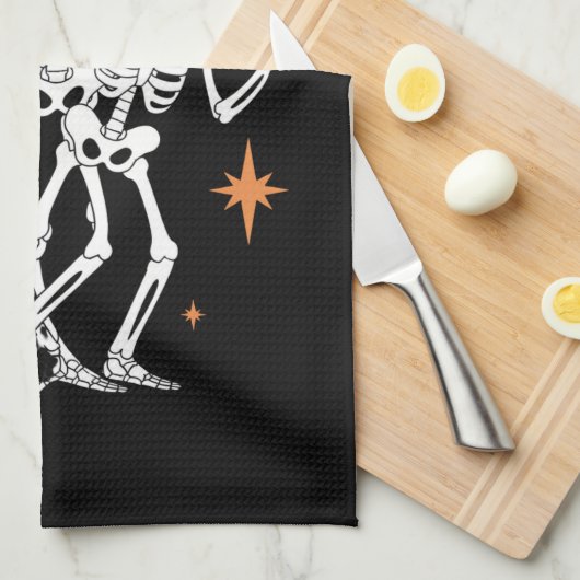 Pumpkin Skeleton Halloween Pumpkin Spooky Season Theedoek (Quarter Fold)