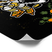 Pumpkin Skeleton Ice Hockey Halloween Sport Player Poster (Hoek)