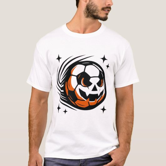Pumpkin Skull Halloween T-Shirt – Swirly Horror (Voorkant)