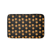 Pumpkin Snoep Bucket Pattern Oranje Black Badmat (Voorkant)