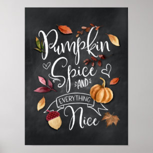 Pumpkin-specerij en alles-in-Herfst-wanddecor Poster