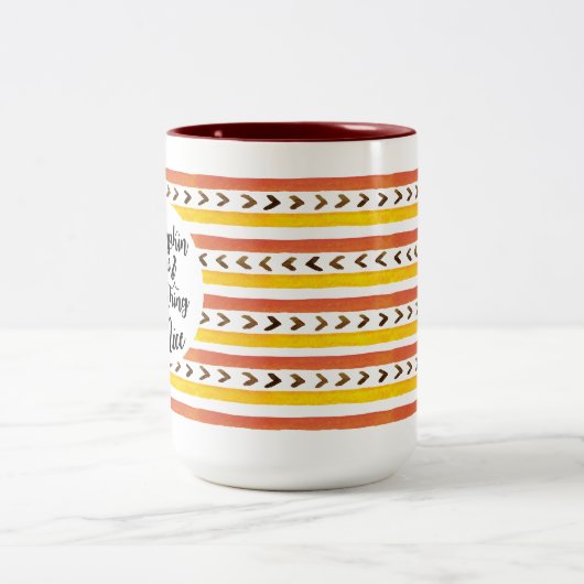 Pumpkin-specerij en alles-in-Nice-Mok Tweekleurige Koffiemok (Center)