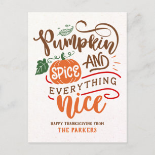 Pumpkin-specerij en alles-in-Nice-Thanksgiving Briefkaart
