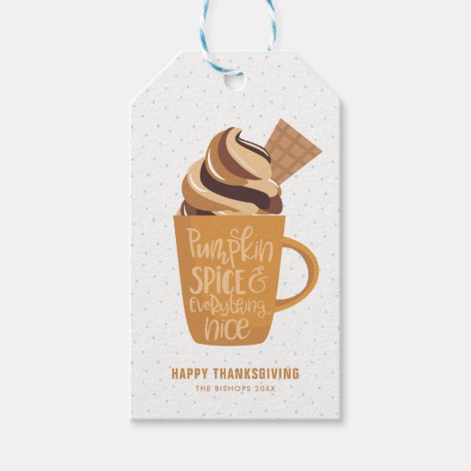 Pumpkin-specerij en alles-Nice-latte Cadeaulabel (Voorkant)