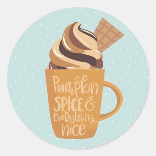 Pumpkin-specerij en alles-Nice-latte Ronde Sticker (Voorkant)