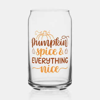 Pumpkin-specerij en alles wat mooi is blikvorm glas