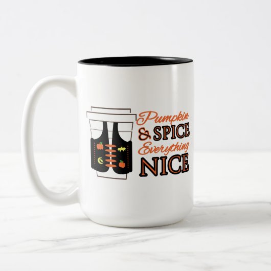 Pumpkin-specerij en alles wat mooi is tweekleurige koffiemok (Links)