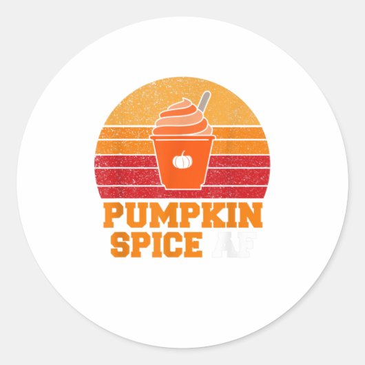 Pumpkin Spice Af Funny Mannen Husband Halloween Ronde Sticker (Voorkant)