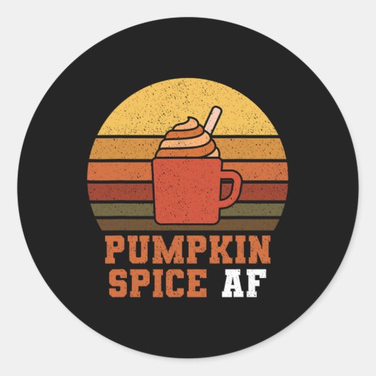 Pumpkin Spice AF - Herfst Ronde Sticker (Voorkant)