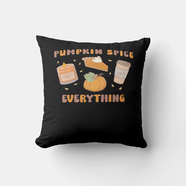 Pumpkin Spice Alles Grappig Herfst Kussen (Voorkant)